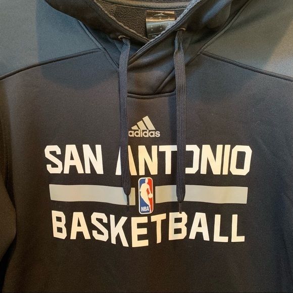 Adidas || San Antonio NBA Basketball Black Hoodie Sweatshirt M - Picture 3 of 13